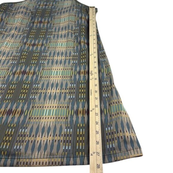 Prana Dress Racerback Green Yellow Blue Built in Bra Women's Size L - Picture 5 of 7